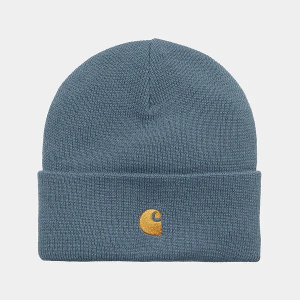 Carhartt WIP Chase Beanie - Storm Blue / Gold