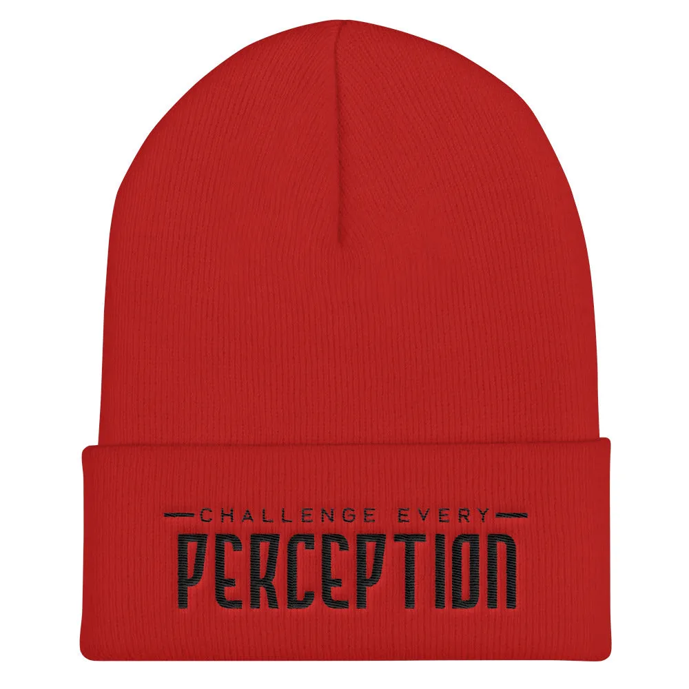 Challenge Every Perception Signature Cuffed Beanie