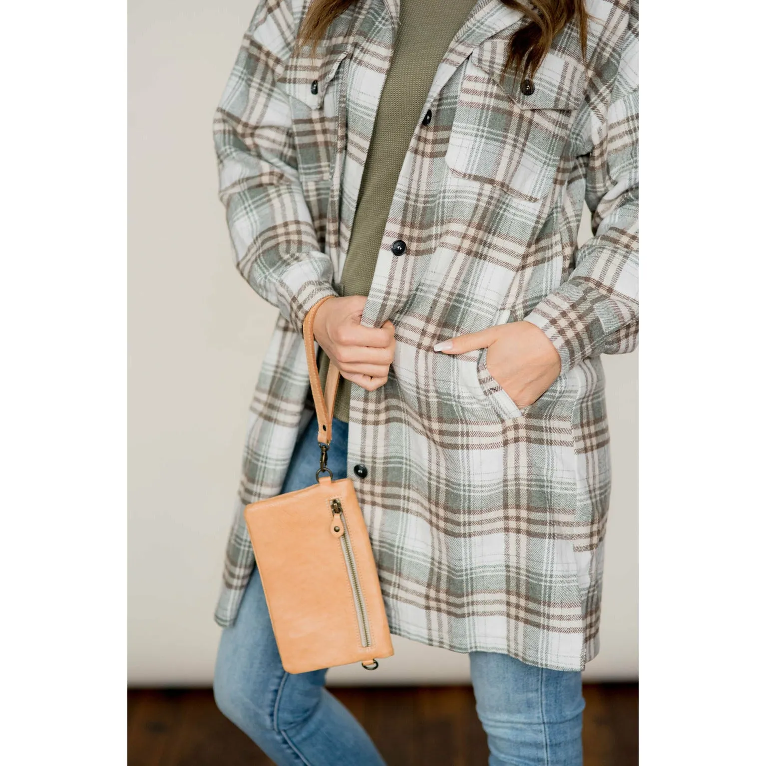 Chic Elongated Plaid Tunic Shacket