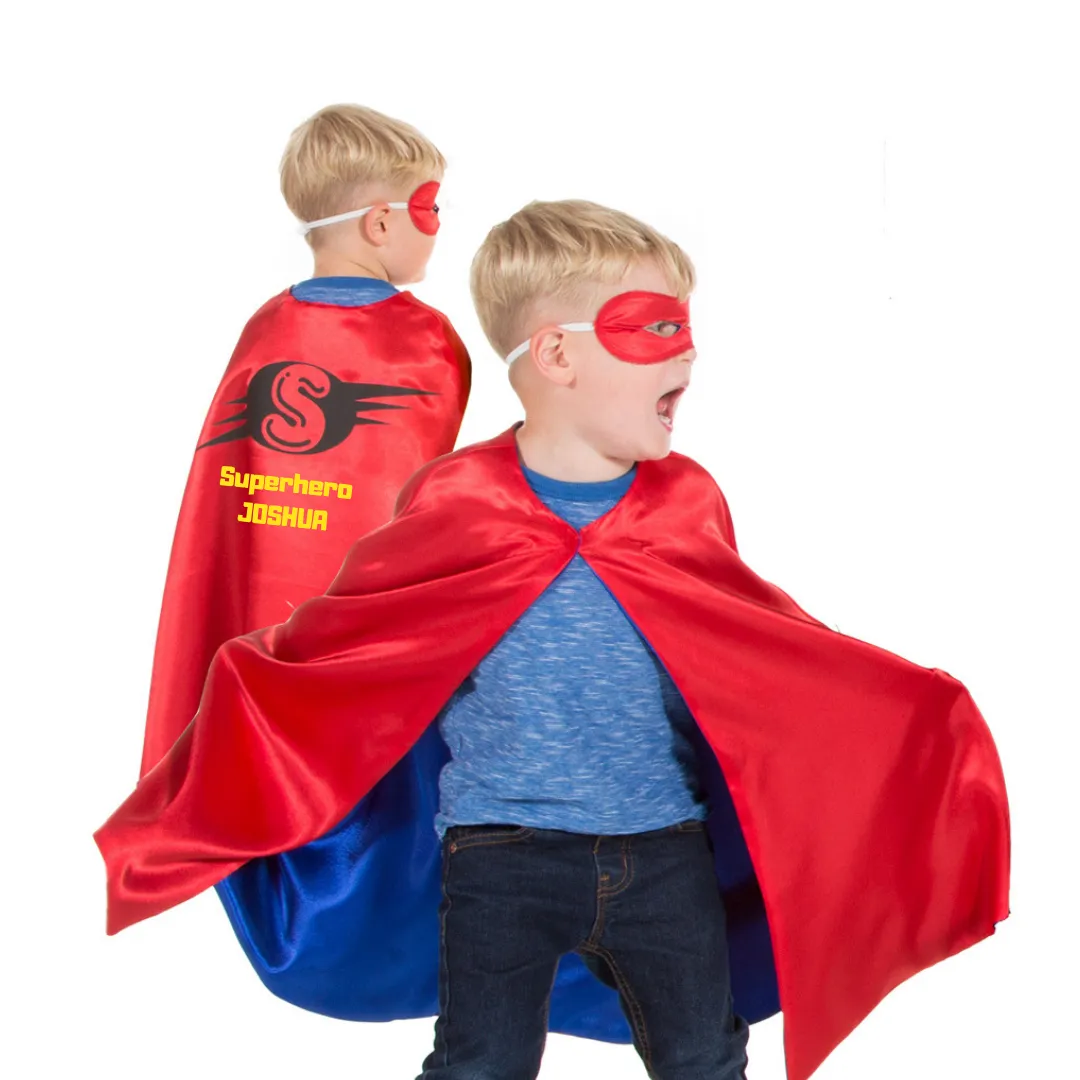 Children's Red Superhero Cape - Personalised