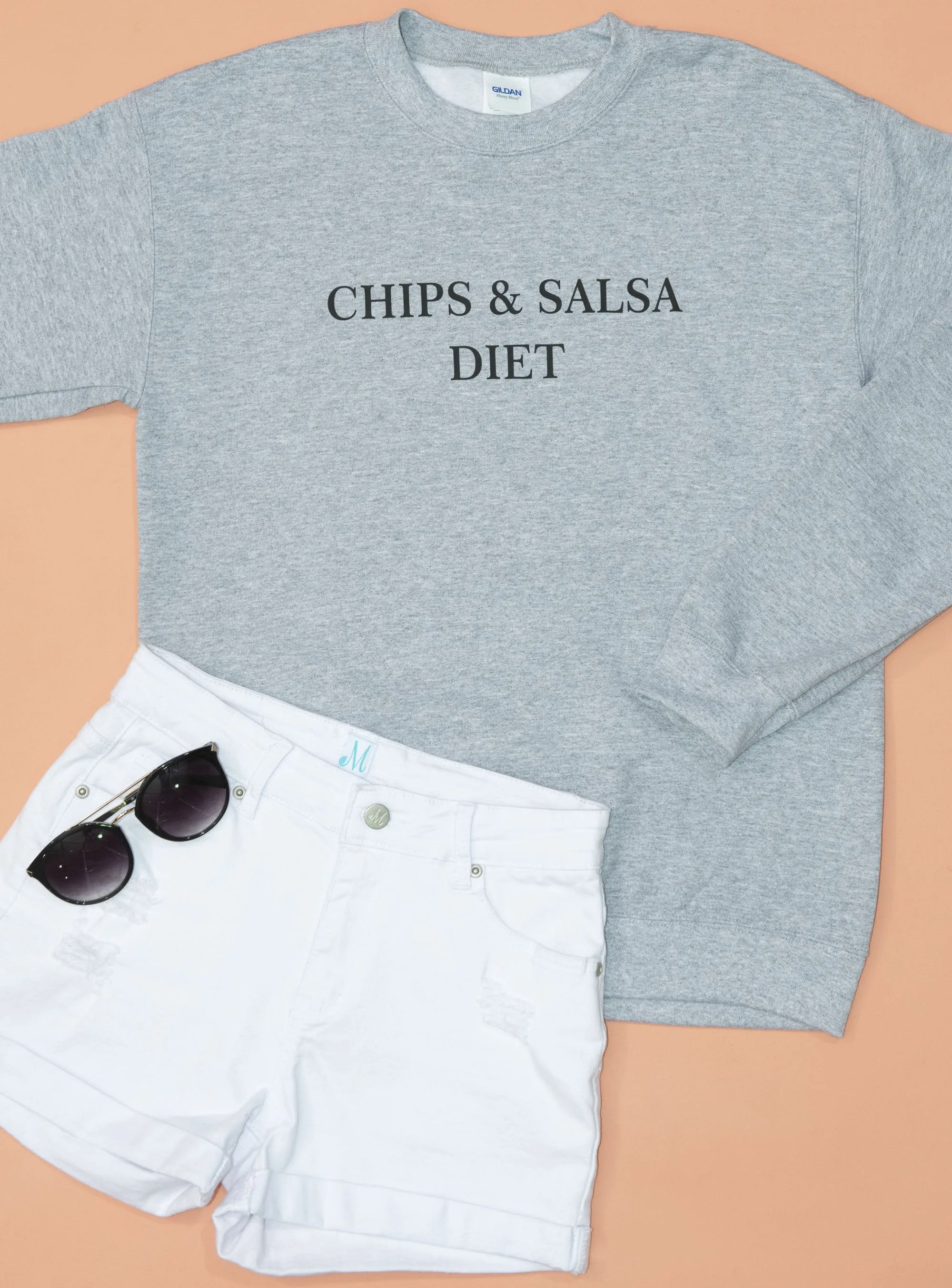 Chips & Salsa Diet Sport Gray Graphic Sweatshirt