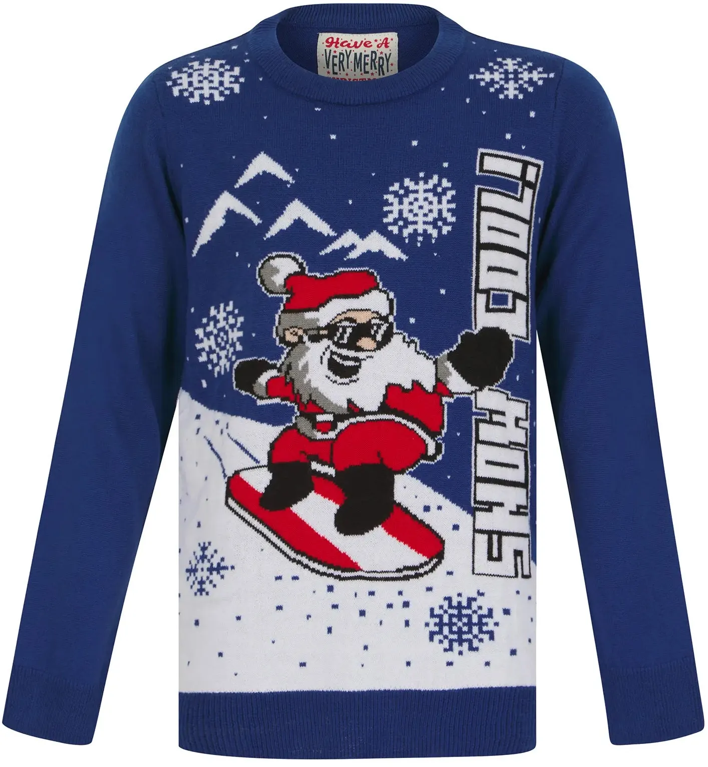 Christmas Cool Snow Junior Christmas Jumper - Blue