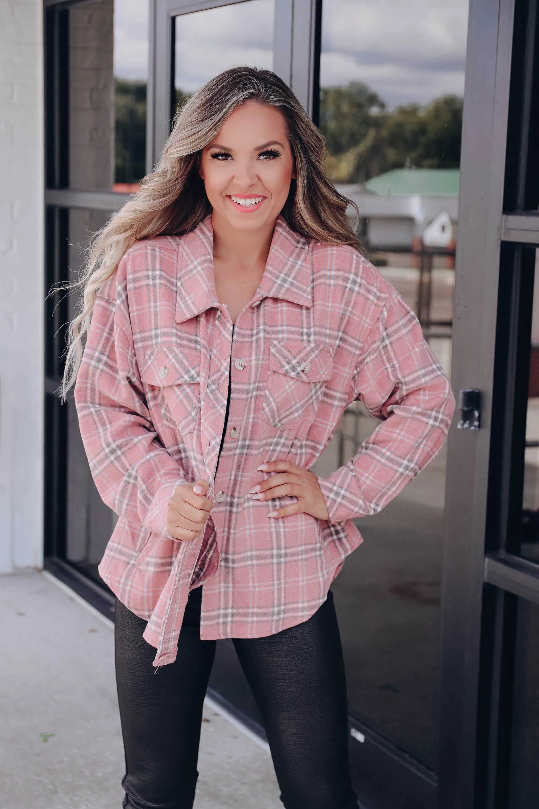 Color Me Pink Plaid Shacket - Final Sale