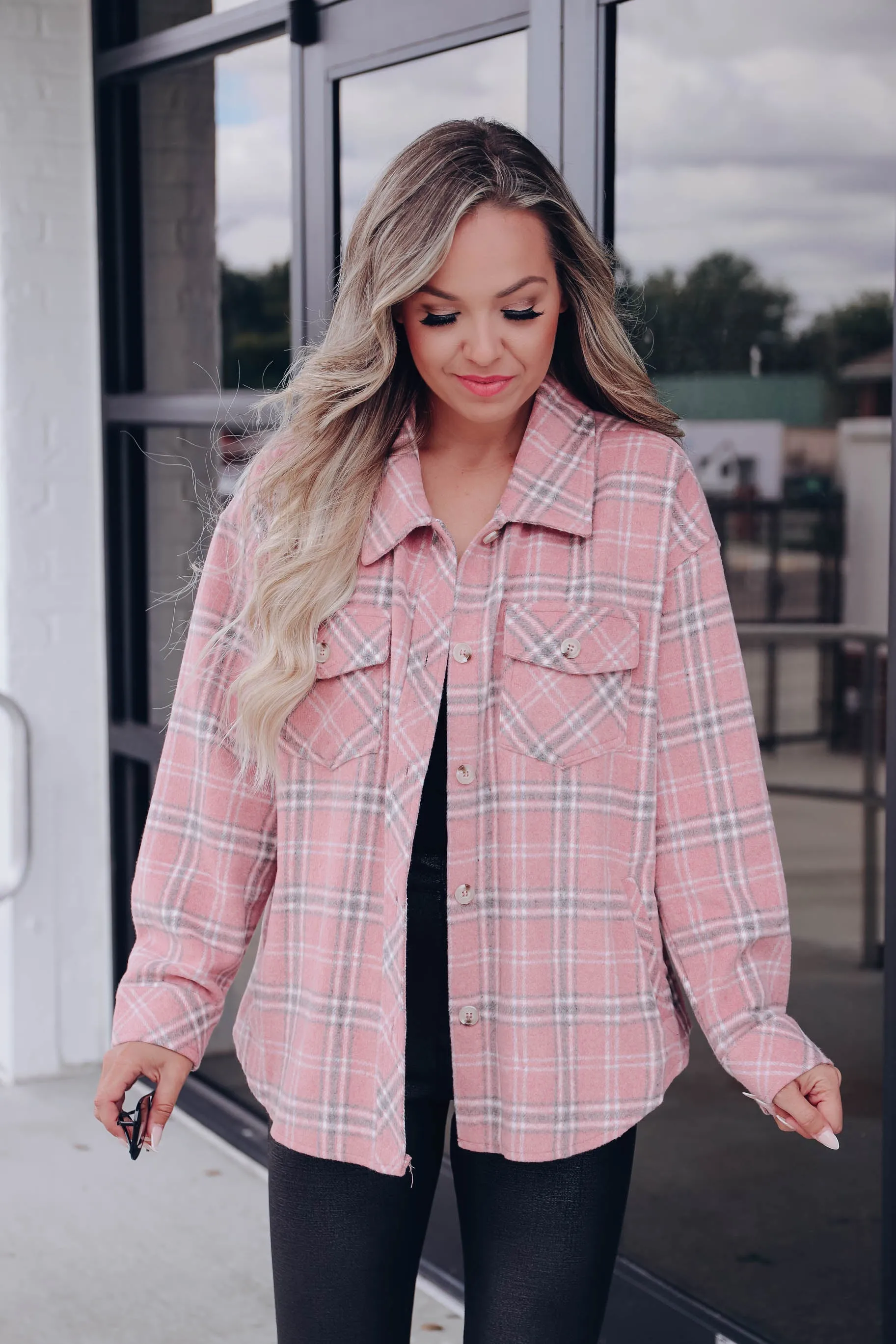 Color Me Pink Plaid Shacket - Final Sale