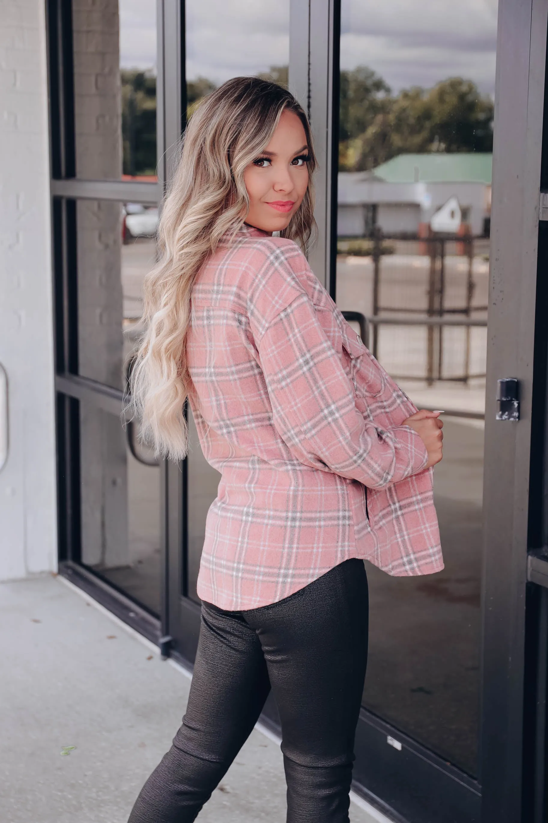 Color Me Pink Plaid Shacket - Final Sale