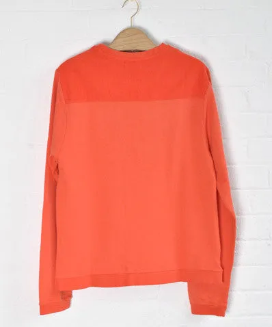 Cord Panel Sweatshirt Orange