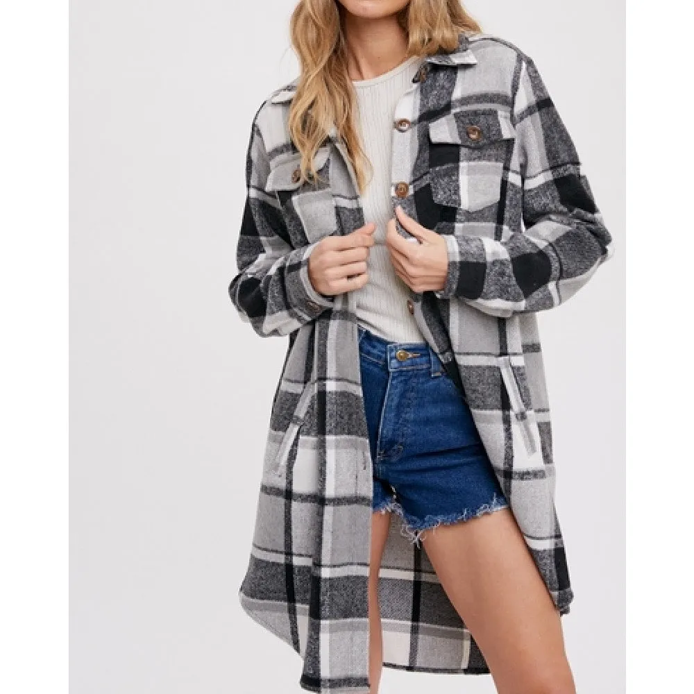 Corvina Plaid Longline Shacket