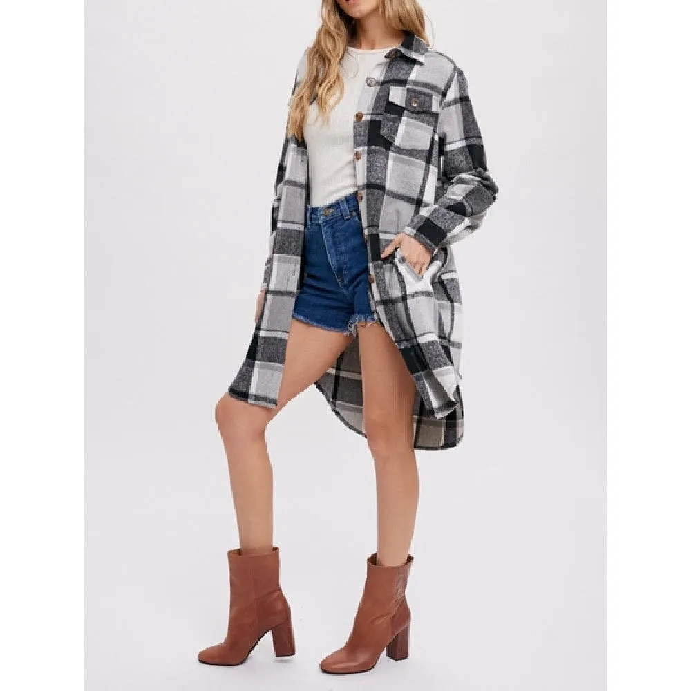 Corvina Plaid Longline Shacket