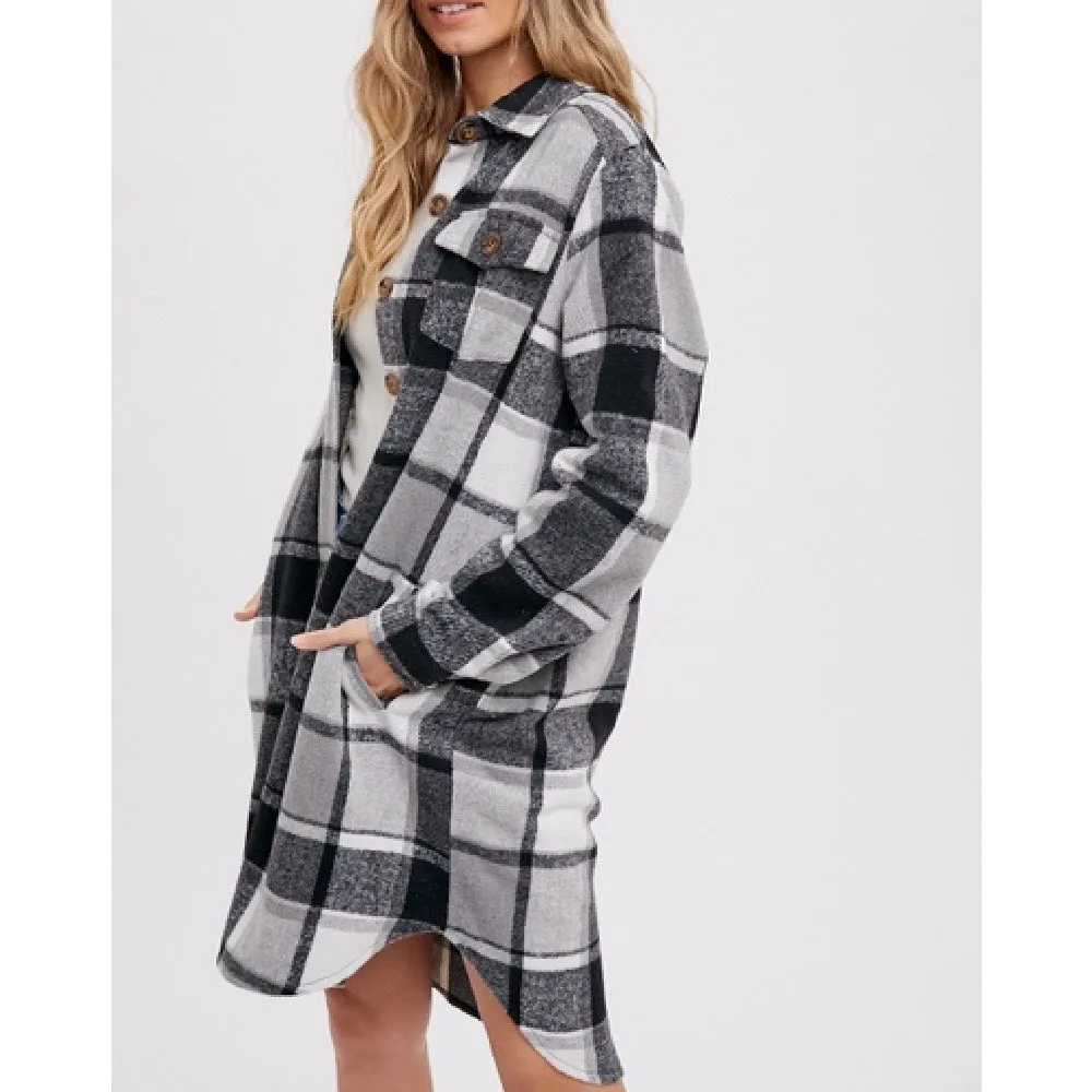 Corvina Plaid Longline Shacket