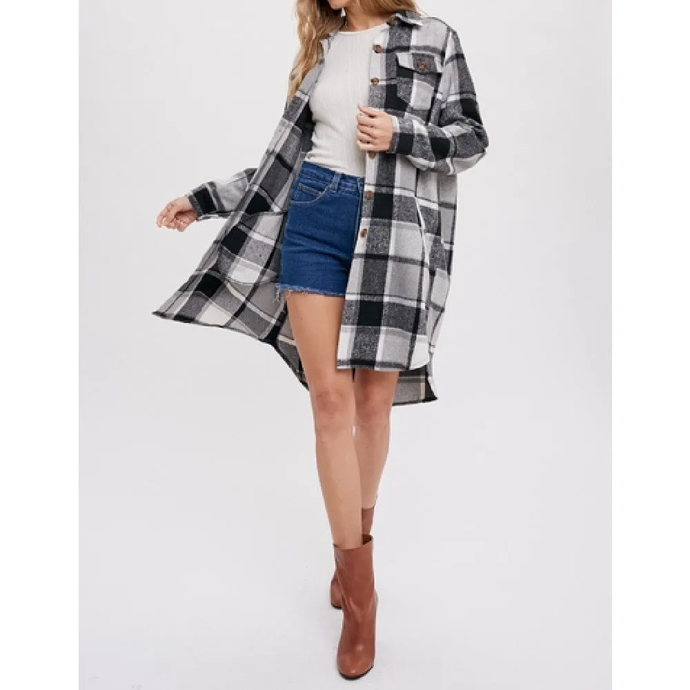 Corvina Plaid Longline Shacket