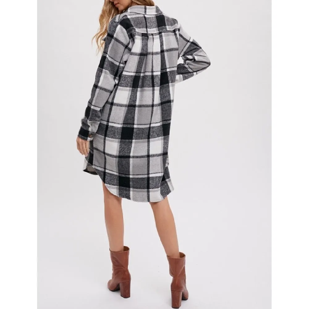 Corvina Plaid Longline Shacket