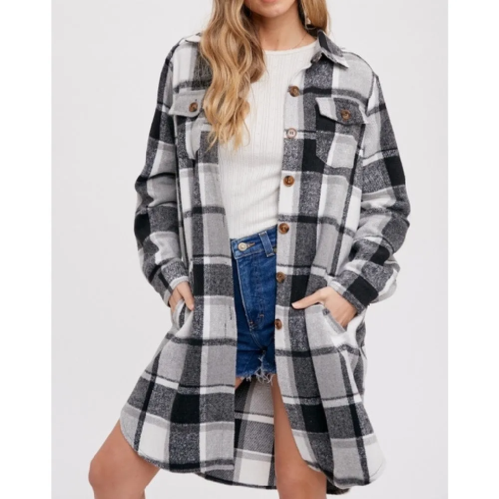 Corvina Plaid Longline Shacket