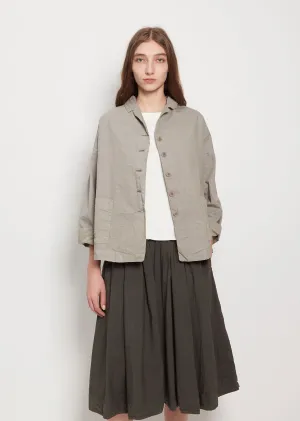 Cotton Canvas Loose Blazer — Stone Grey