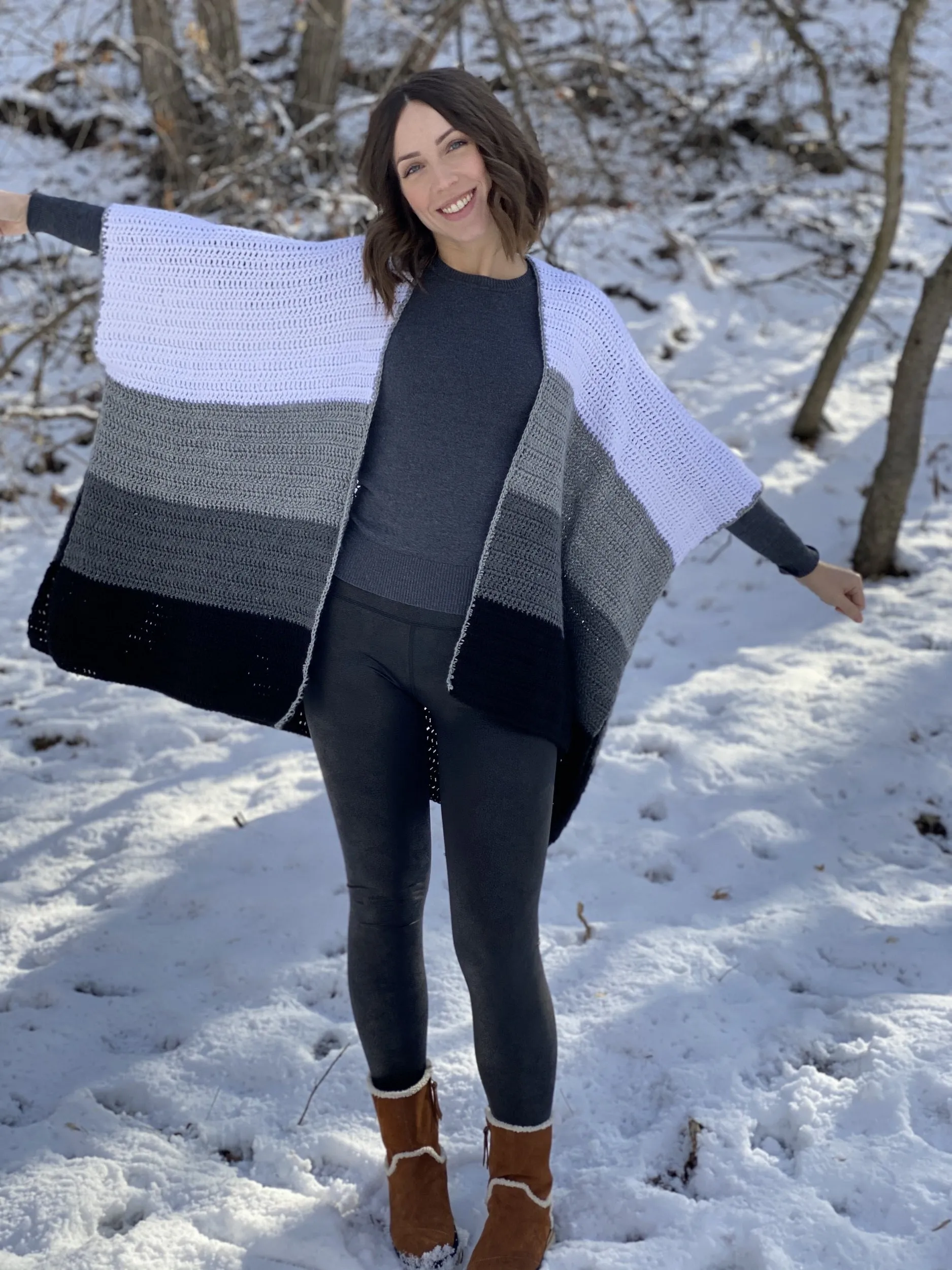 Crochet Kit - Color Block Cape