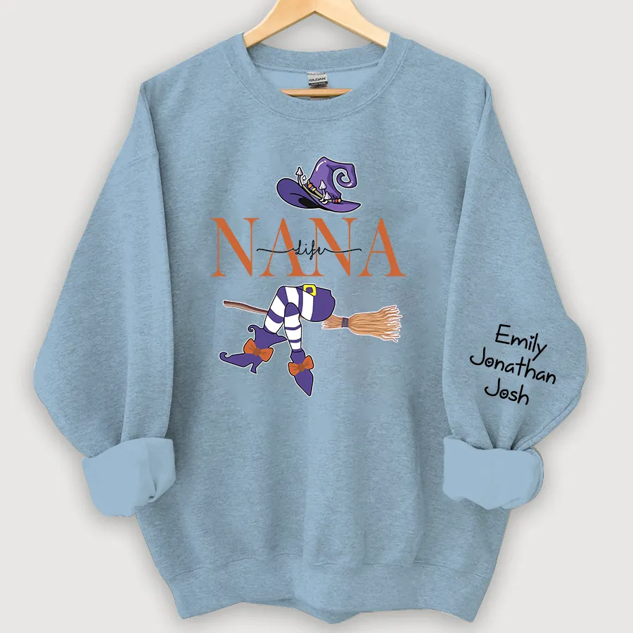 Customized Nana, Grandma Witch Autumn Sweatshirt, Halloween Sweatshirt