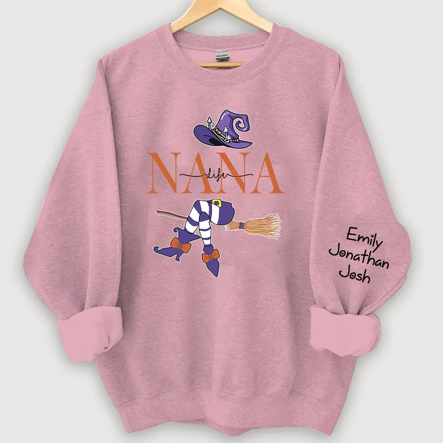 Customized Nana, Grandma Witch Autumn Sweatshirt, Halloween Sweatshirt