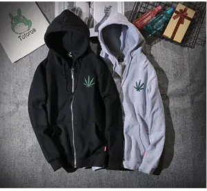 Dank Master Clean AF Weed Leaf Zip-Up Hoodie