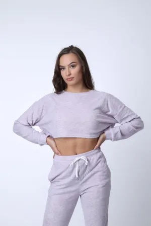 Day Off Cropped Jumper in Purple