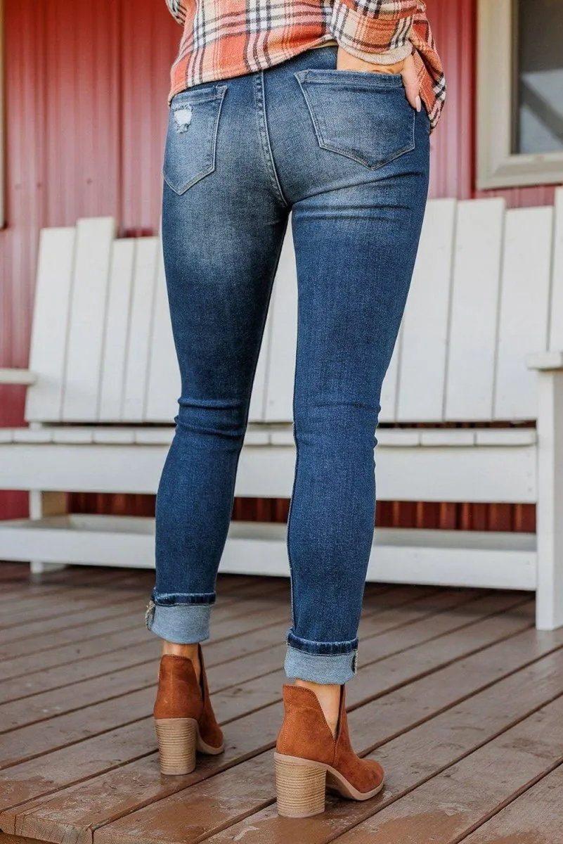 Distressed High Waist Skinny Jeans