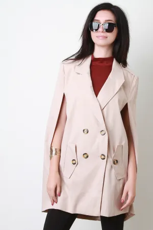 Double Button Cape Jacket