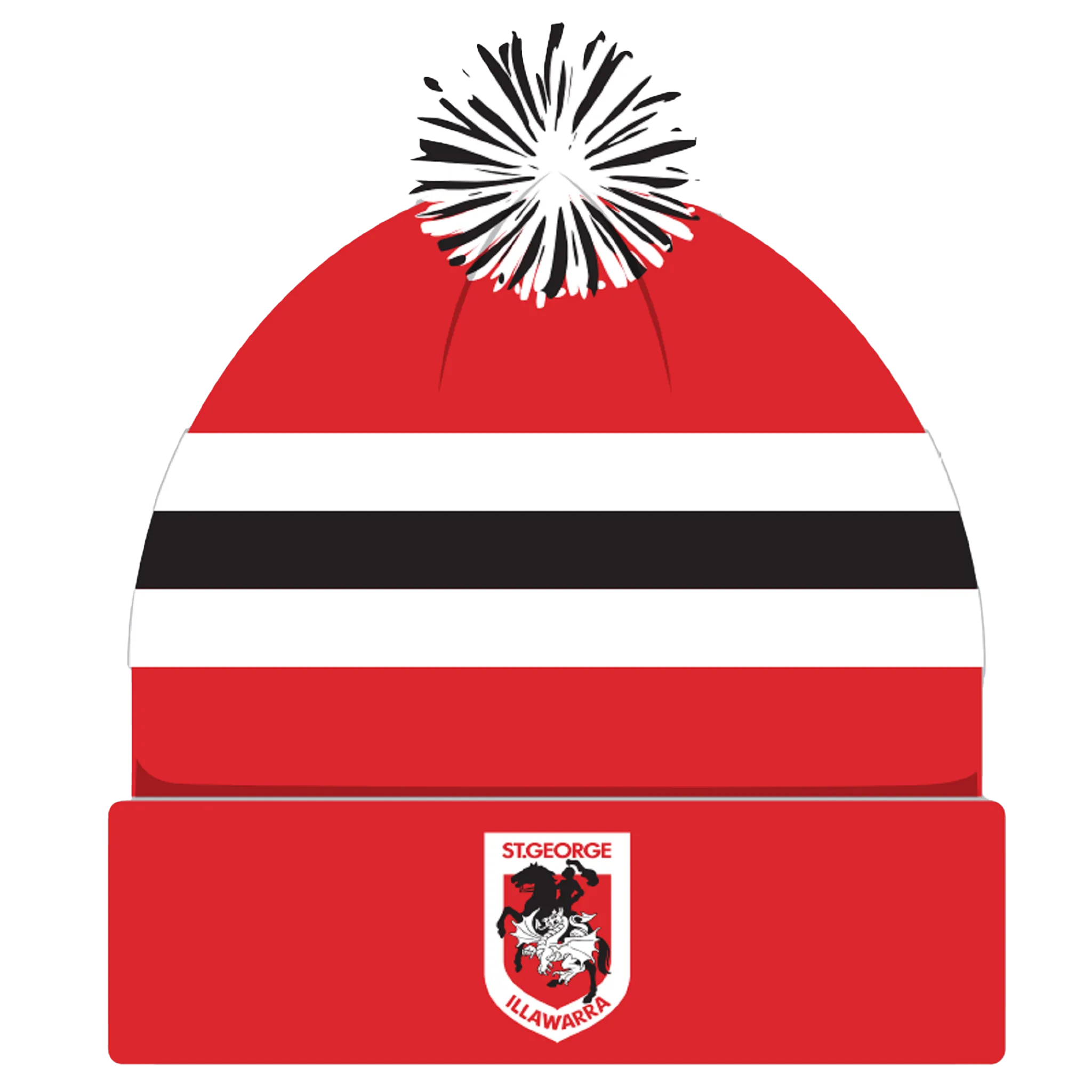 Dragons Red Striped Beanie