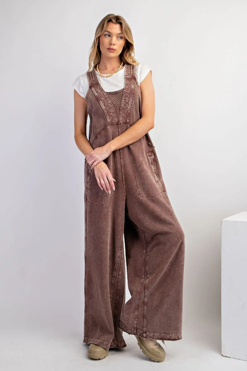 EASEL WASHED SOFT TERRY KNIT JUMPSUIT