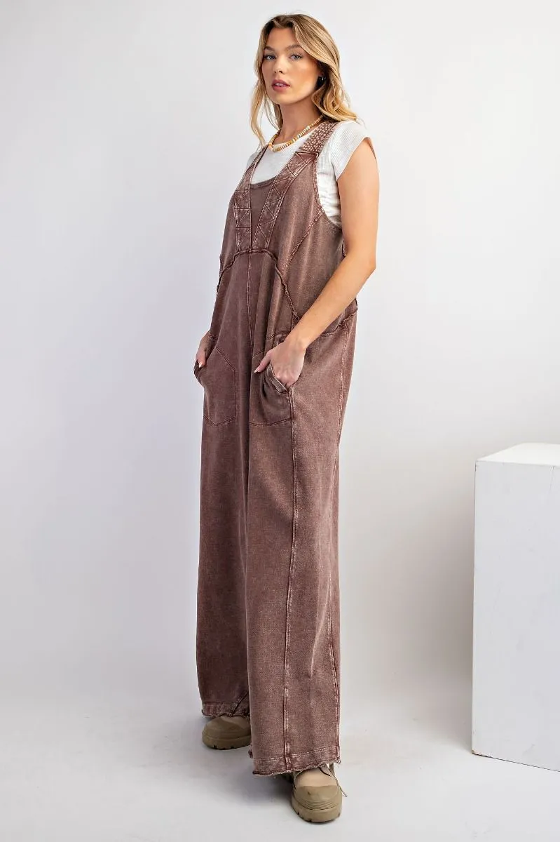 EASEL WASHED SOFT TERRY KNIT JUMPSUIT