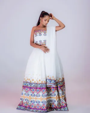 Elegant Beaded Wedding Habesha Dress Habesha Kemis Modern Ethiopian Dress Style