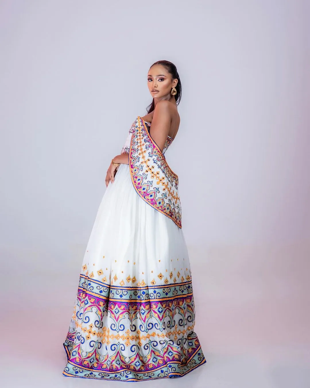 Elegant Beaded Wedding Habesha Dress Habesha Kemis Modern Ethiopian Dress Style