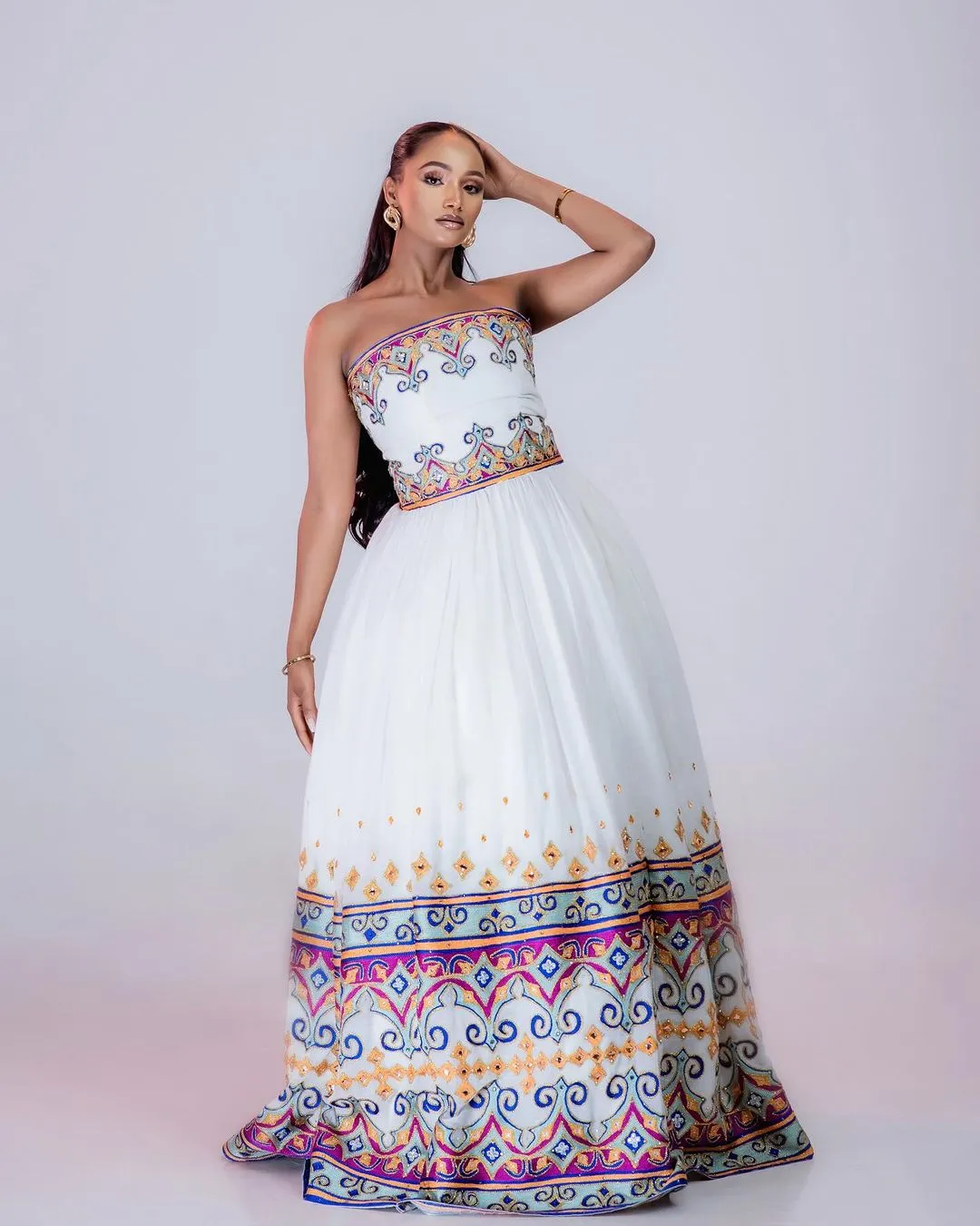 Elegant Beaded Wedding Habesha Dress Habesha Kemis Modern Ethiopian Dress Style