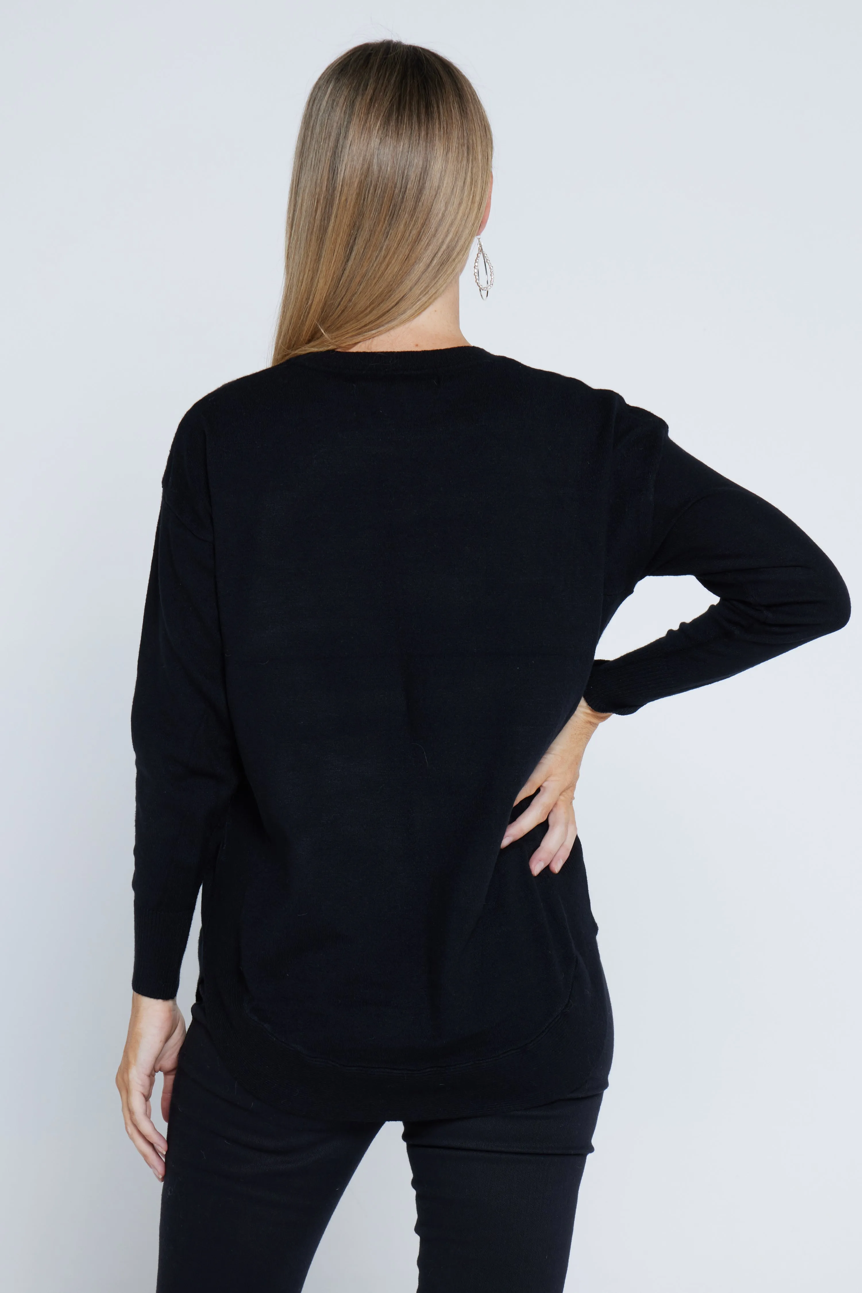 Ella Knit Jumper - Black/Silver Star