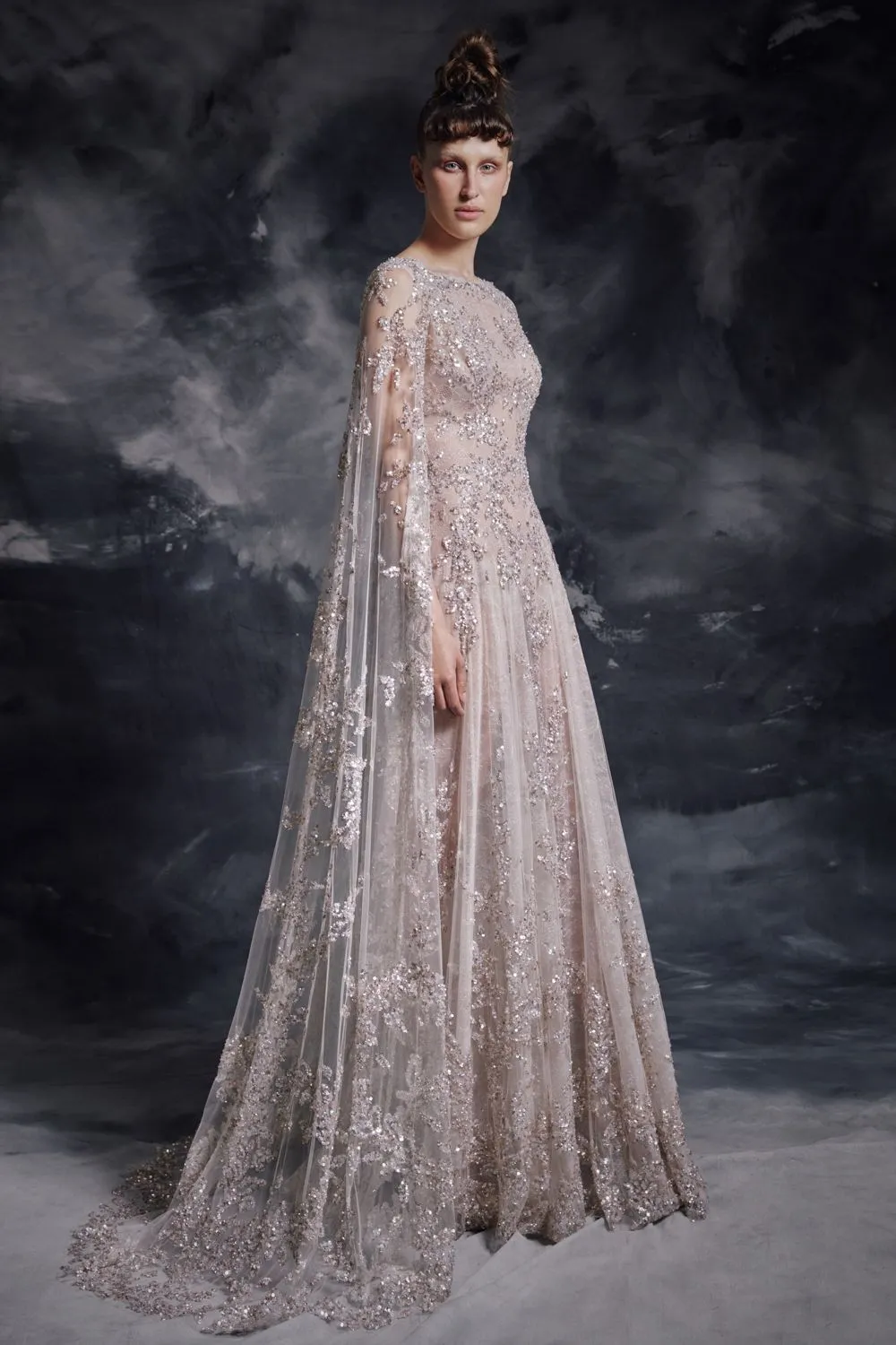 Embroidered Couture Dress & Cape