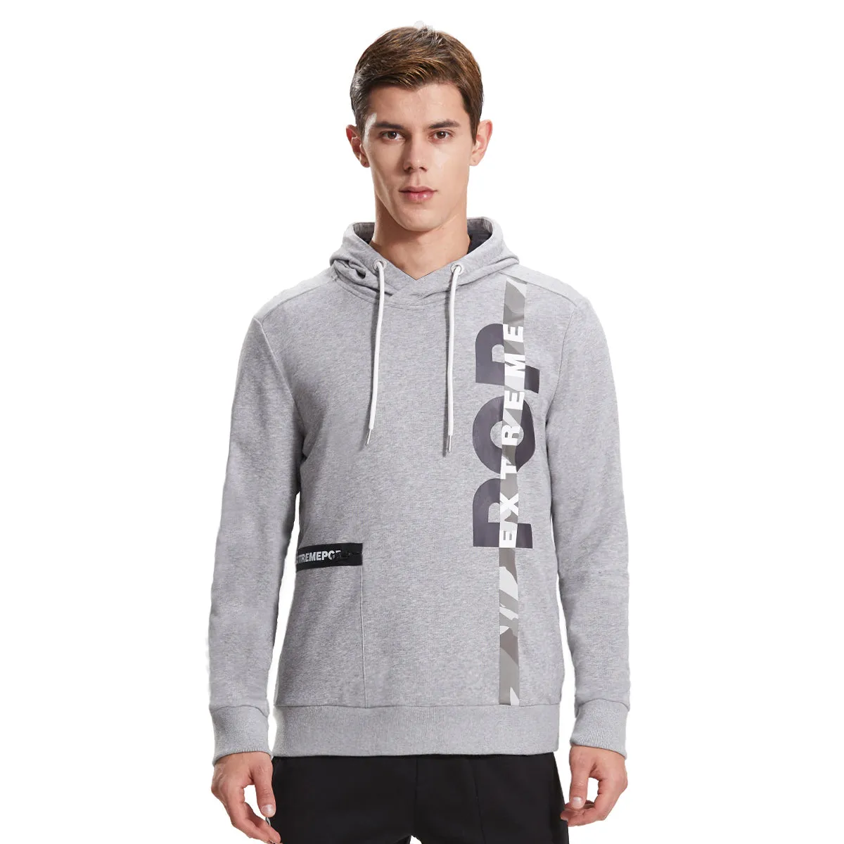 Extreme Pop Mens Overhead Hoody grey black Hoodie Sweatshirt S M L XL