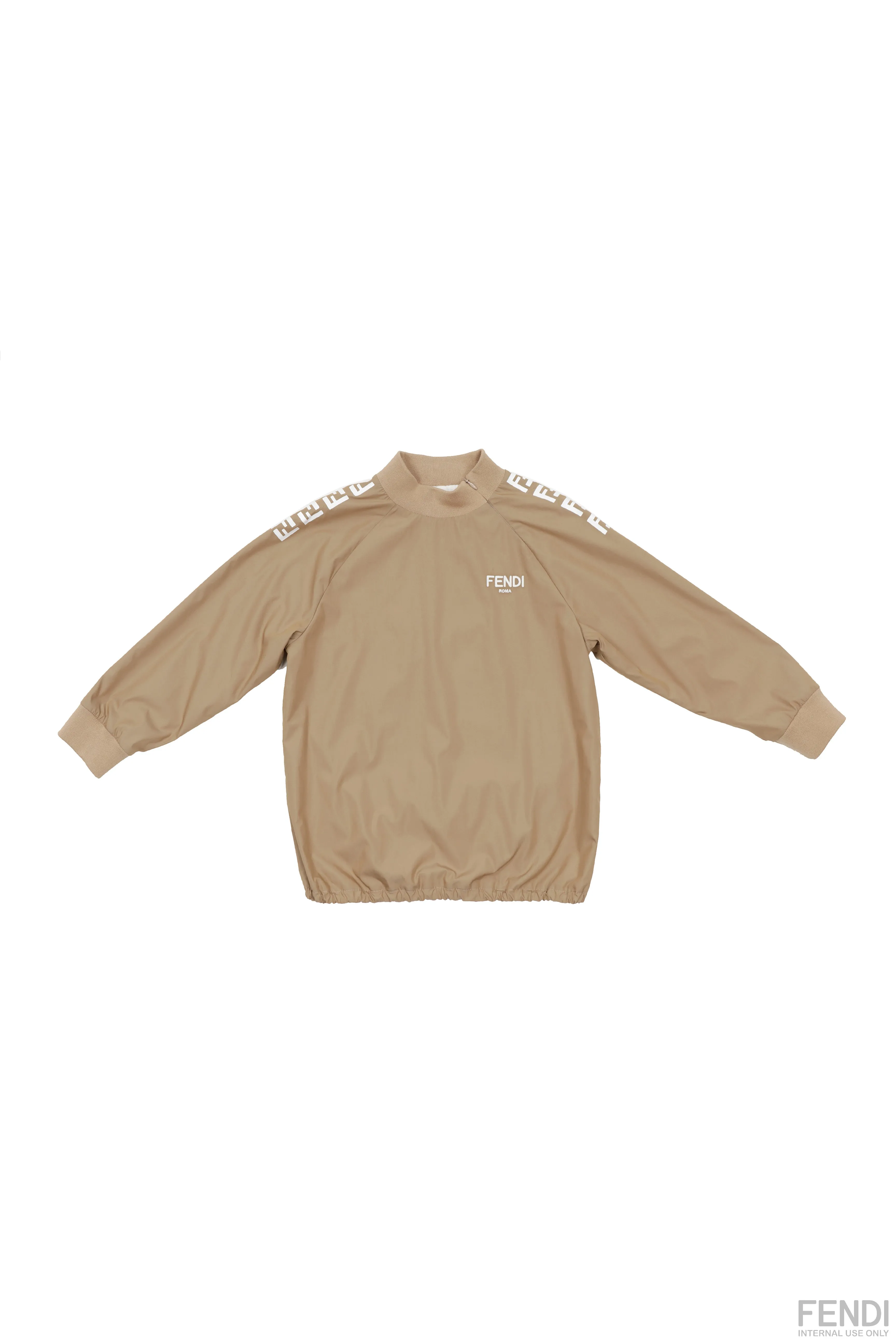 F Beige Shoulder Logo Sweatshirt