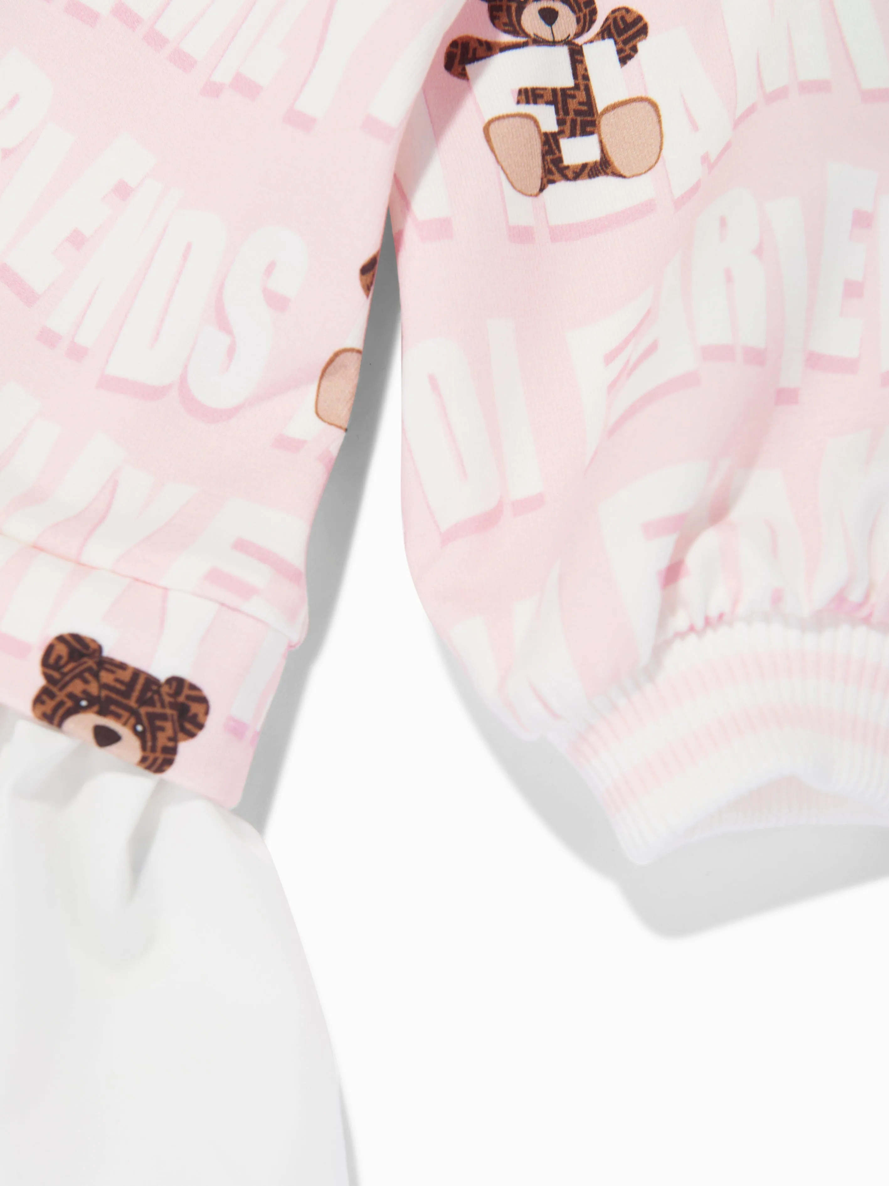 Fendi Baby Girls Teddy Graffiti Sweater Dress in Pink