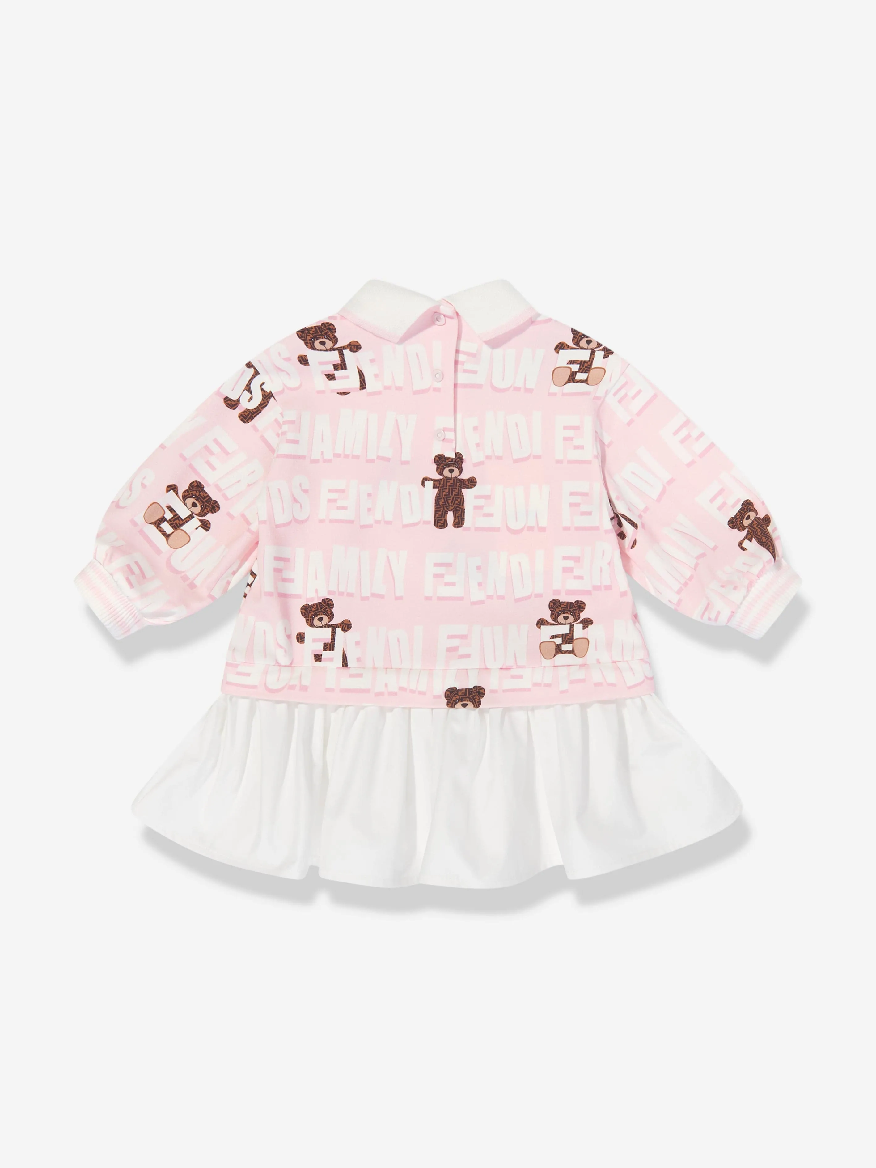 Fendi Baby Girls Teddy Graffiti Sweater Dress in Pink