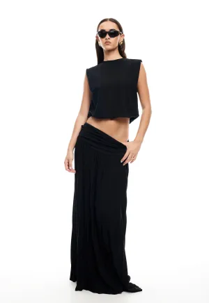 FIELD OF DREAMS MAXI SKIRT - ONYX