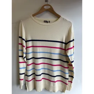 First Avenue S White Fine Stripe Jumper - 2618