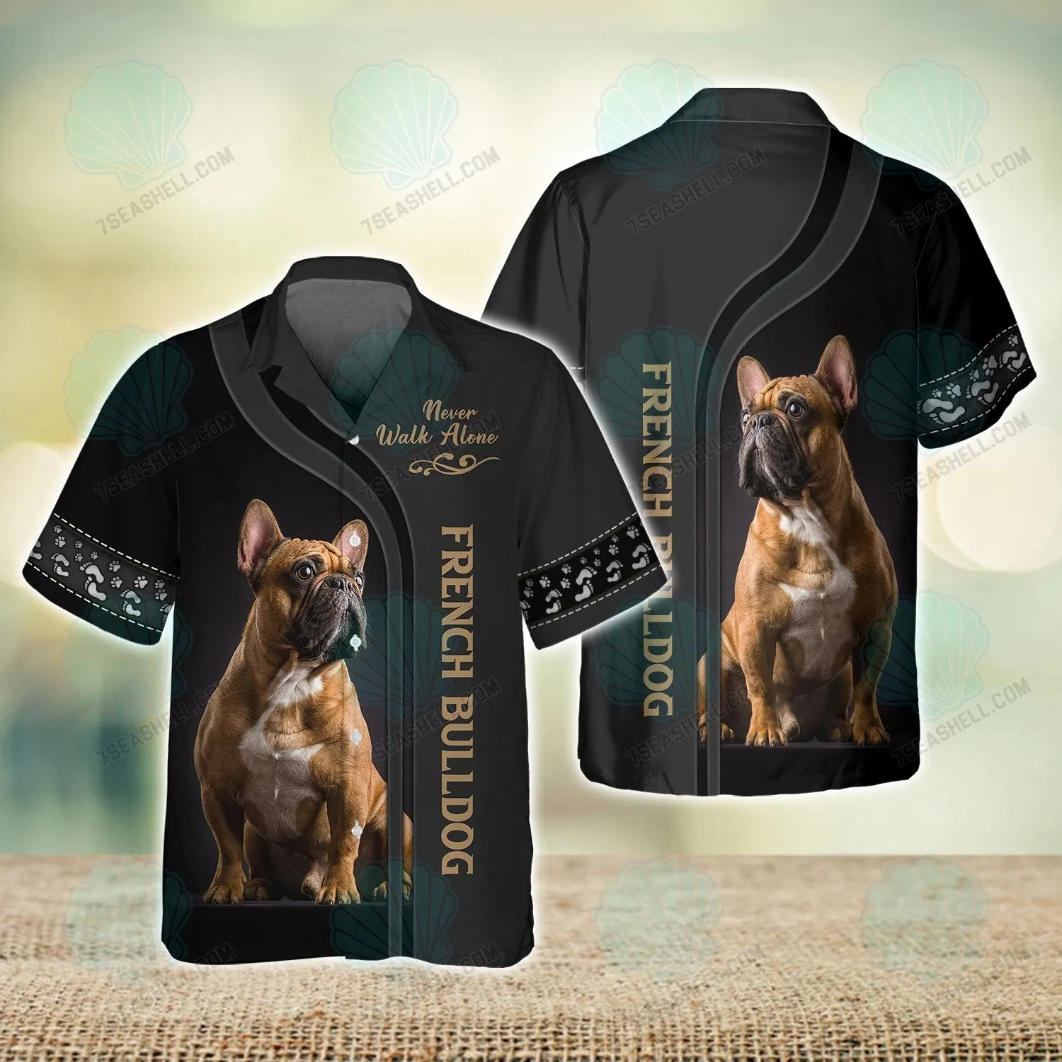 French Bulldog Lover Never Walk Alone 3D Full Print Shirts, Christmas Dog Memorial Gifts for loss of Dog