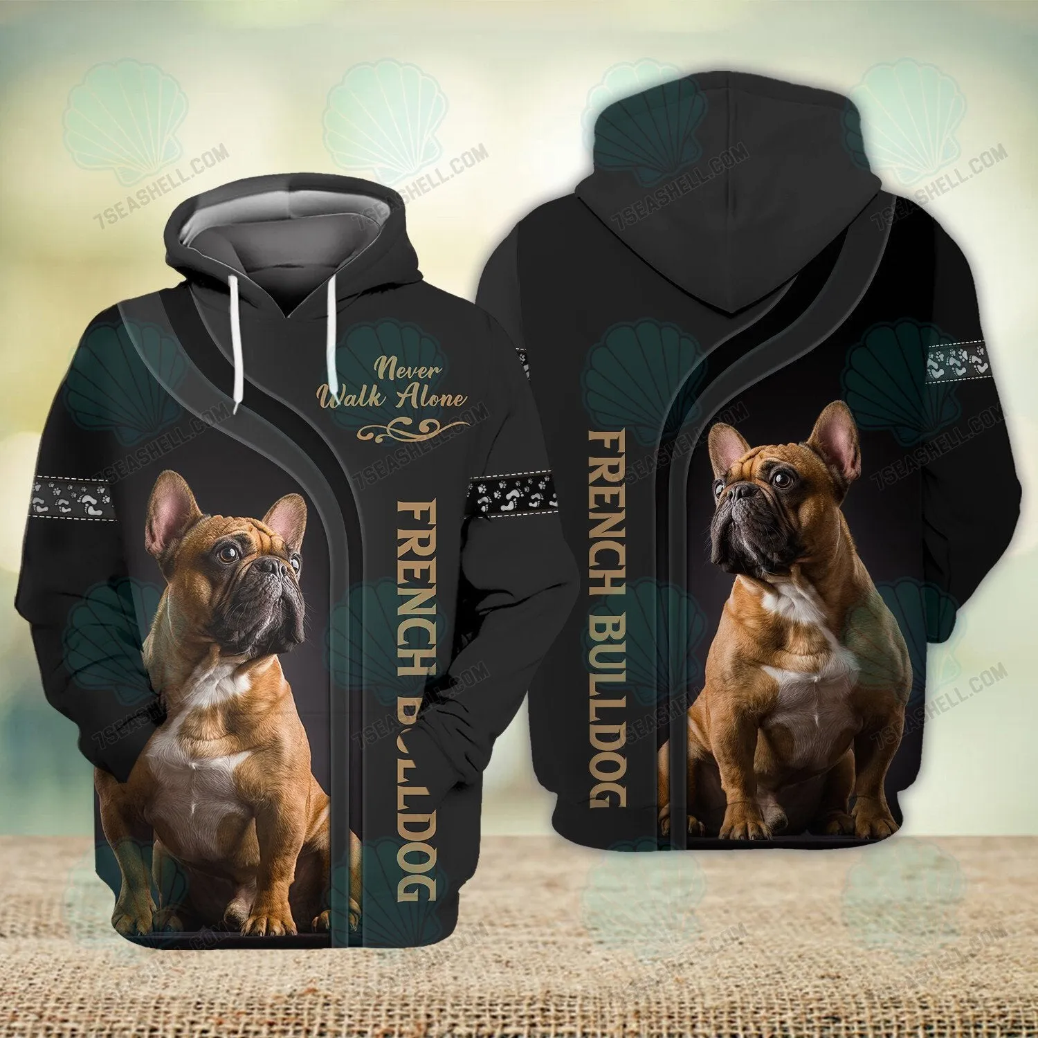 French Bulldog Lover Never Walk Alone 3D Full Print Shirts, Christmas Dog Memorial Gifts for loss of Dog