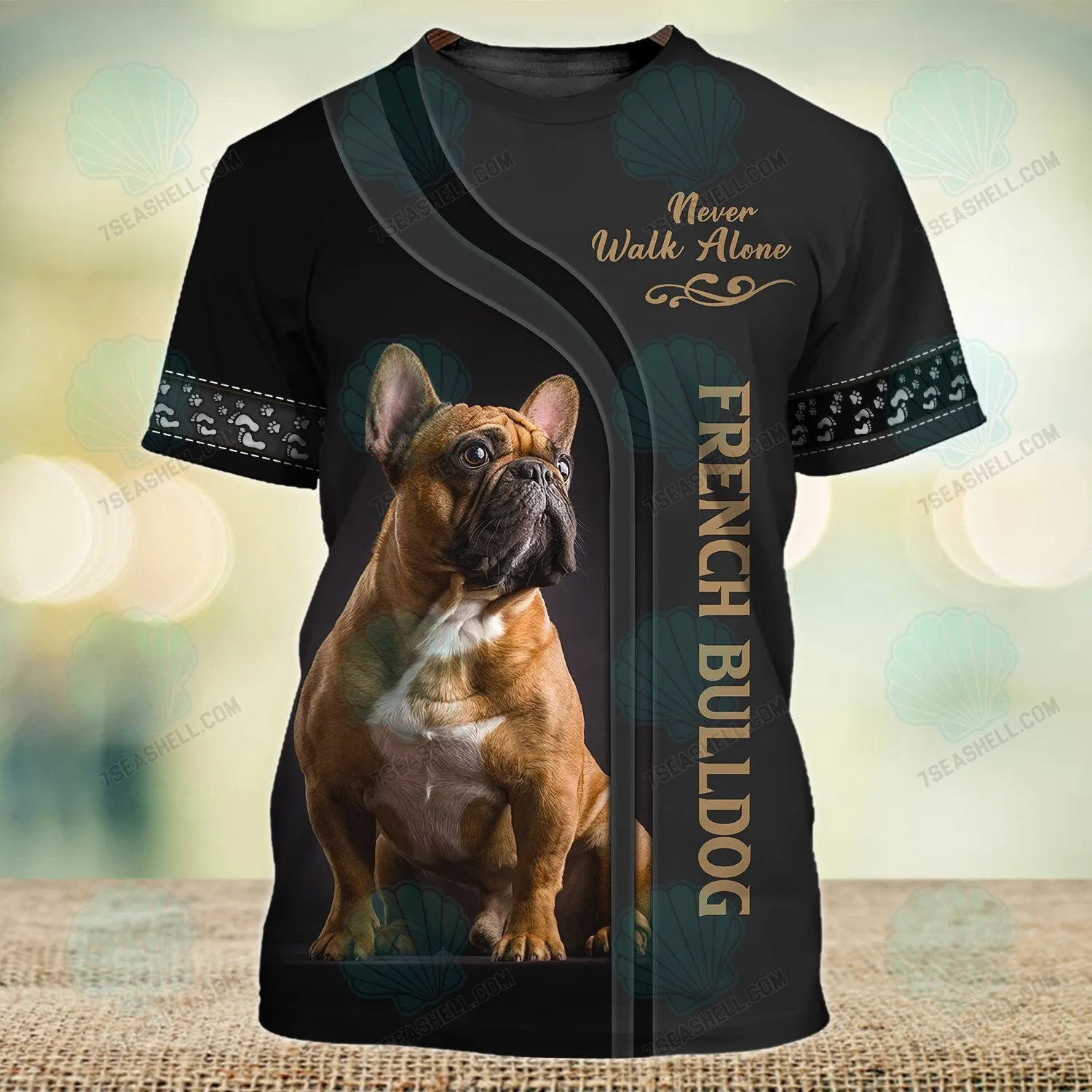 French Bulldog Lover Never Walk Alone 3D Full Print Shirts, Christmas Dog Memorial Gifts for loss of Dog