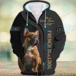 French Bulldog Lover Never Walk Alone 3D Full Print Shirts, Christmas Dog Memorial Gifts for loss of Dog