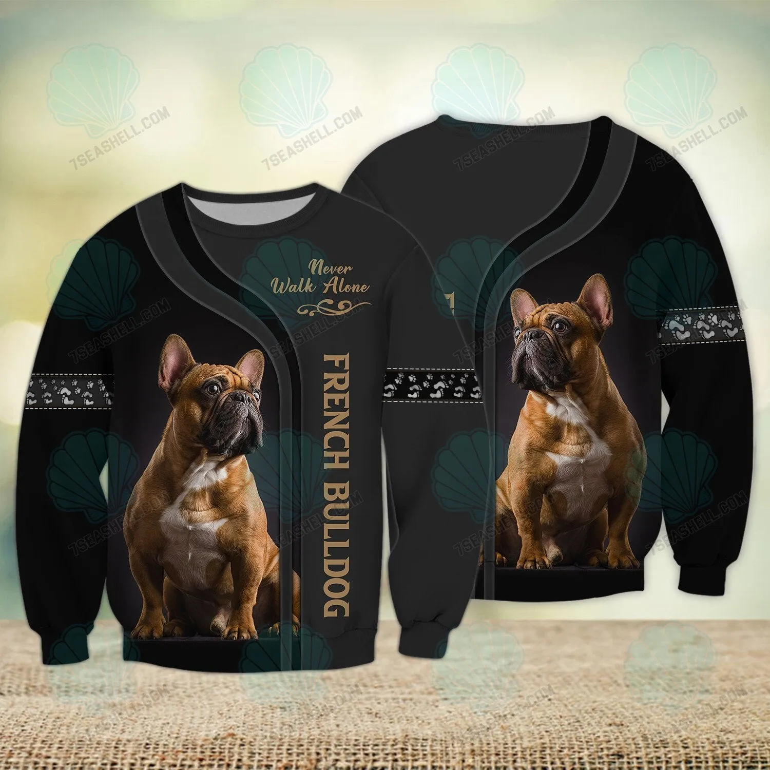 French Bulldog Lover Never Walk Alone 3D Full Print Shirts, Christmas Dog Memorial Gifts for loss of Dog