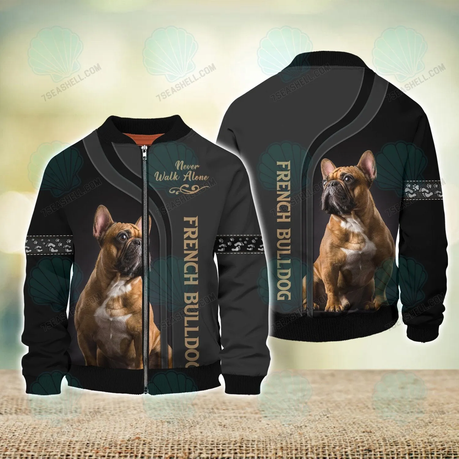 French Bulldog Lover Never Walk Alone 3D Full Print Shirts, Christmas Dog Memorial Gifts for loss of Dog