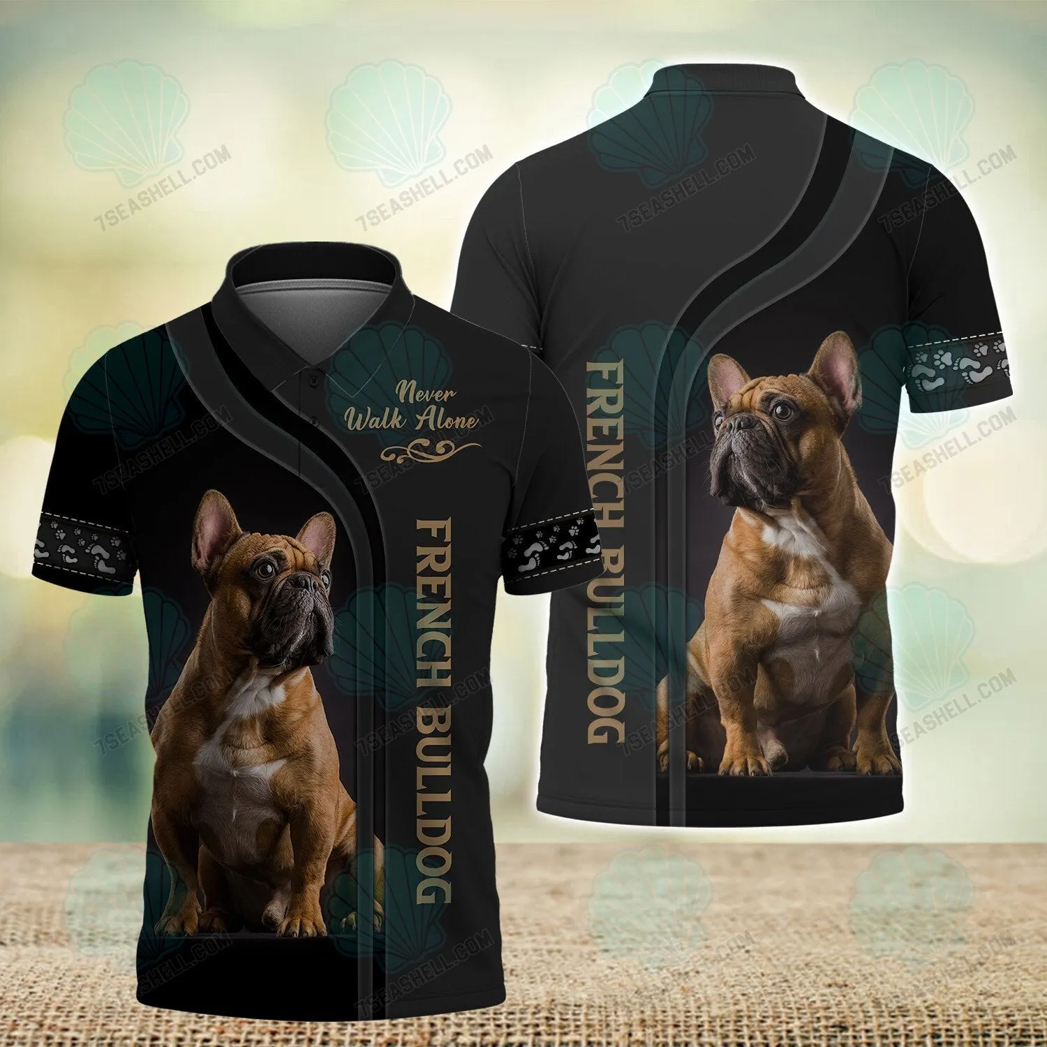 French Bulldog Lover Never Walk Alone 3D Full Print Shirts, Christmas Dog Memorial Gifts for loss of Dog