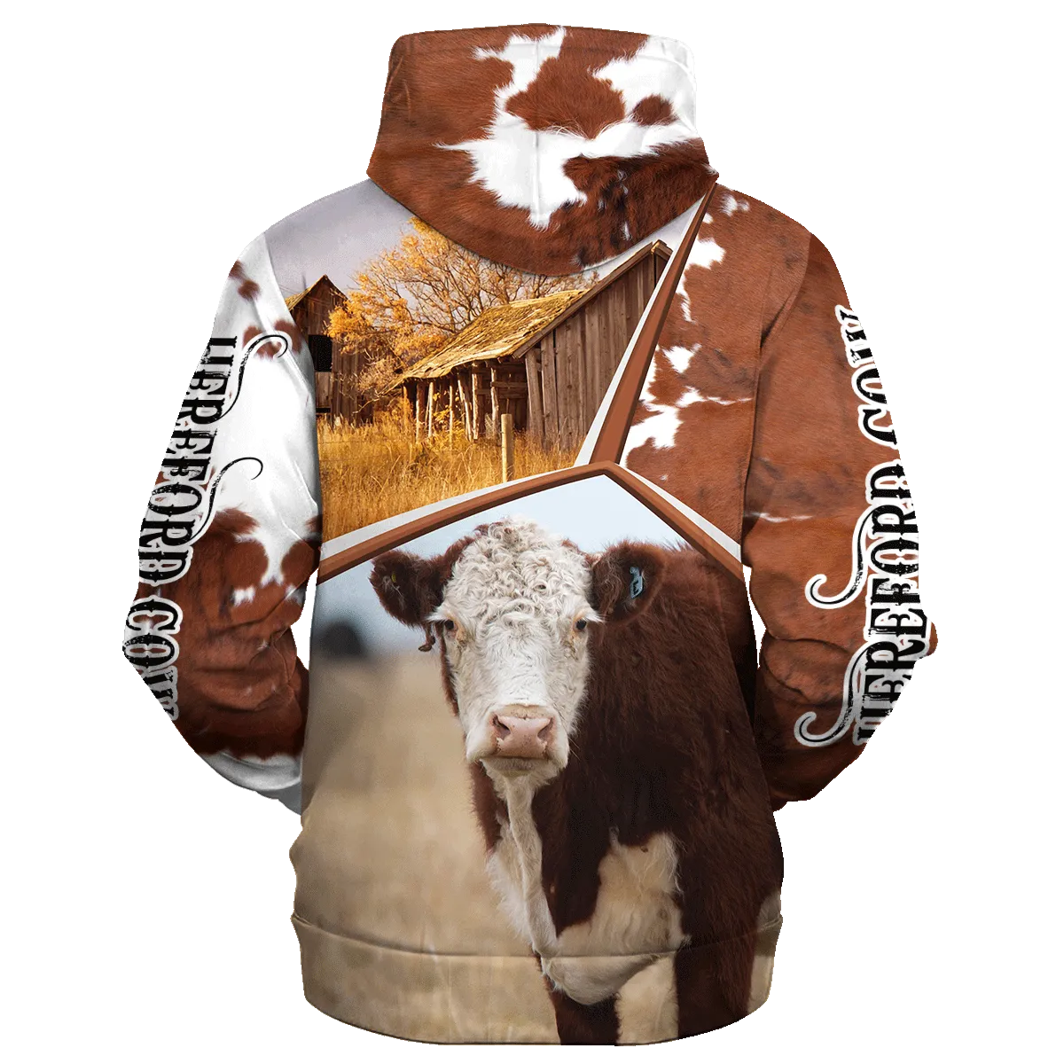 Funny Hereford Farm In The Fall Hoodie