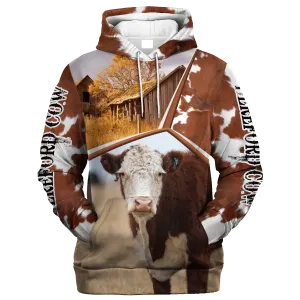 Funny Hereford Farm In The Fall Hoodie