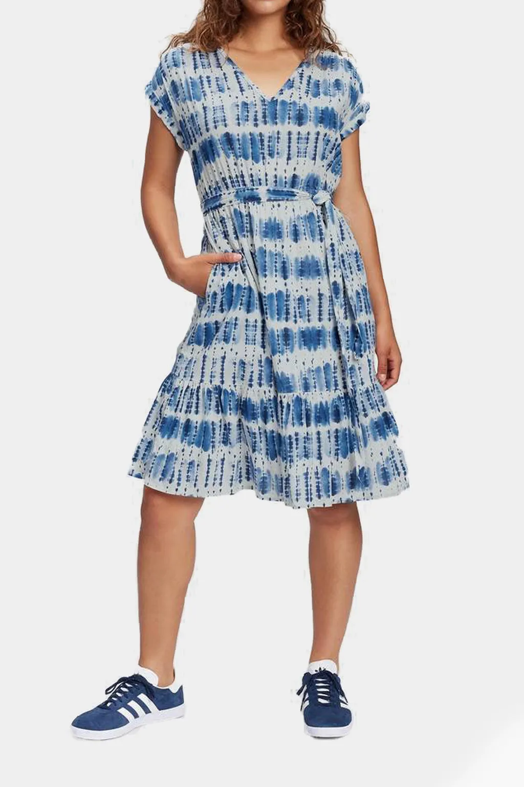 Gap -  V-Neck Gauze Belted Tie-Die Dress