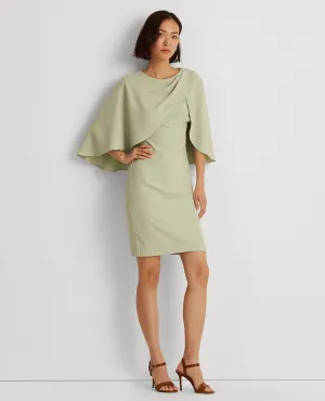 Georgette Cape Cocktail Dress In Green