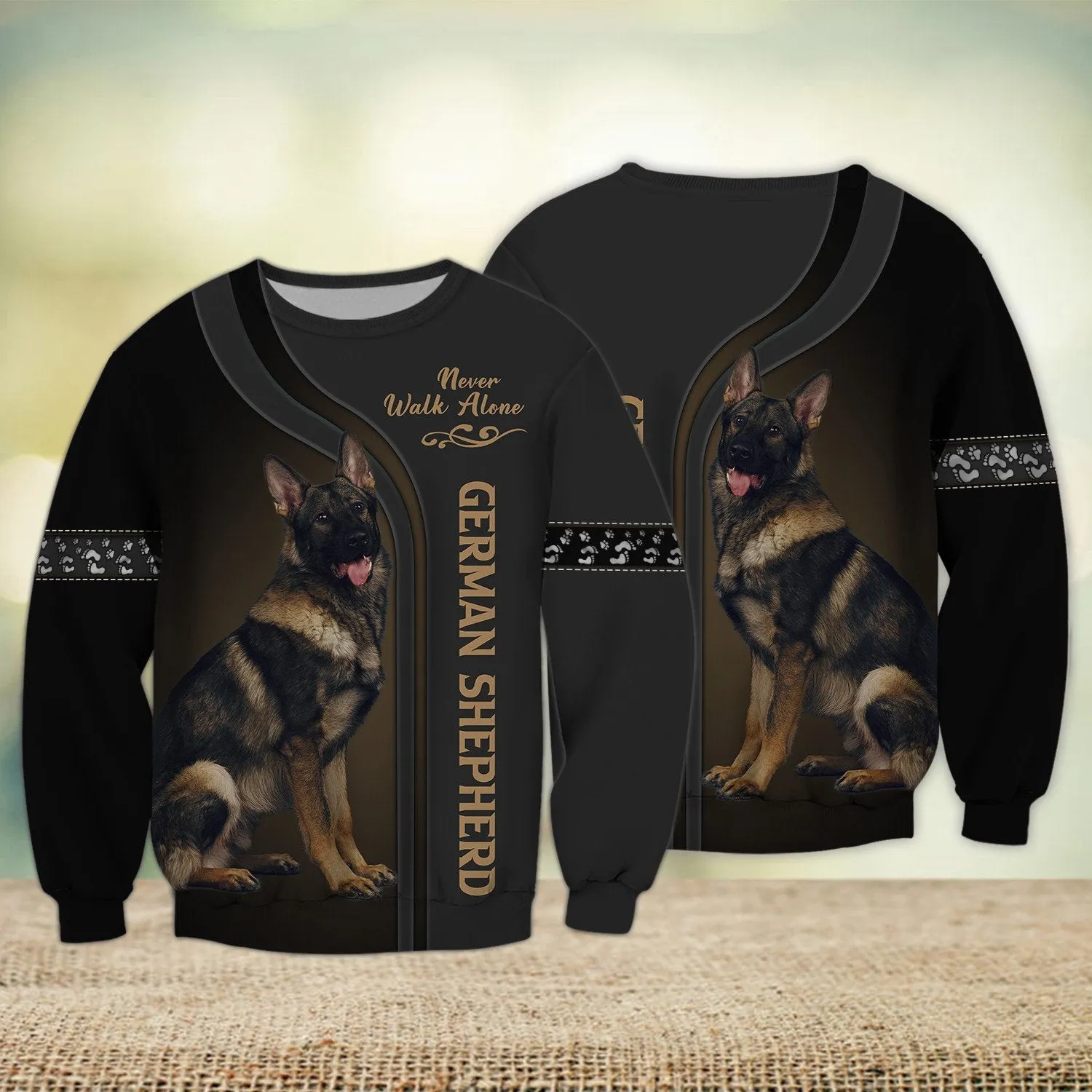 German Shepherd Black Memorial Dog 3D Sweatshirt Hoodie Shirt